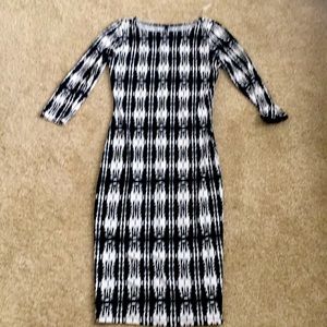 Black and white fitted dress